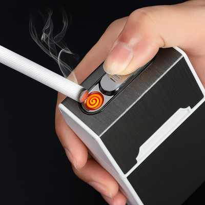 Hộp Đựng Nguyên Bao Kèm Bật Lửa Sạc Điện Hồng Ngoại – Sang Trọng, Độc Đáo, Tiện Lợi