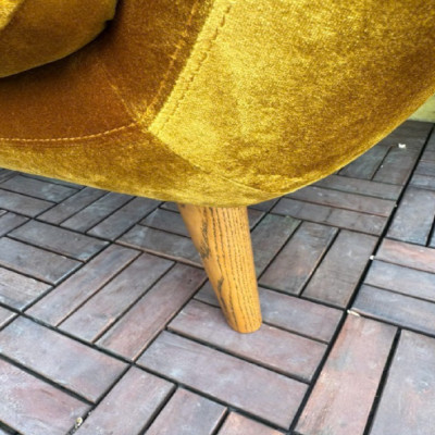 Sofa băng bọc nhung SM26CT Tundo KT Ngang 183 x Sâu 79 x Cao 46 / 84 cm - Màu vàng