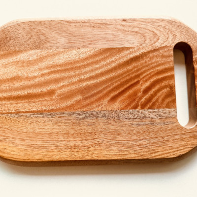 Thớt Oval Bằng Gỗ Xà Cừ Tự Nhiên - VAGOO - Làm Thủ Công Chống Thấm, Chống Ẩm Mốc, An Toàn Cho Sức Khoẻ