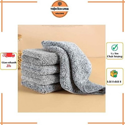 Set 10 khăn lau bếp đa năng màu xám
