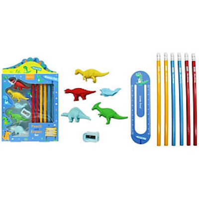 Bộ Dụng Cụ Học Tập Khủng Long Dinosaur Club - Little Tree GP8012-E (13 Chi Tiết)