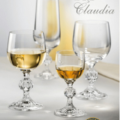 Bộ 6 ly uống rượu vang pha lê Tiệp khắc klaudie 230ml