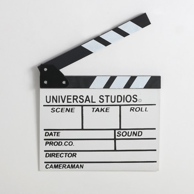 Bảng clapper board quay phim 30 x 27 cm màu trắng