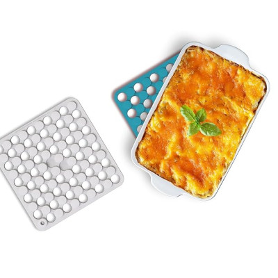 Set 2 chiếc lót nồi vuông Joseph Joseph Duo 2 Piece Silicone Trivet Pot Holders Hàng chính hãng