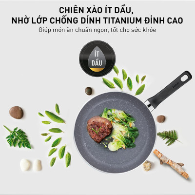 Chảo sâu lòng chống dính Tefal Natura 26cm, dùng cho bếp gas và hồng ngoại- Hàng chính hãng