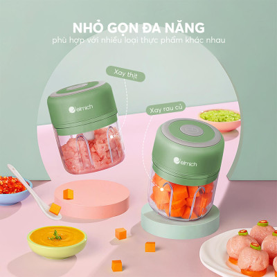 Máy xay tỏi ớt dùng pin sạc Elmich PBE-8659 250ml 50w, Hàng chính hãng, bảo hành 24 tháng - JoyMall