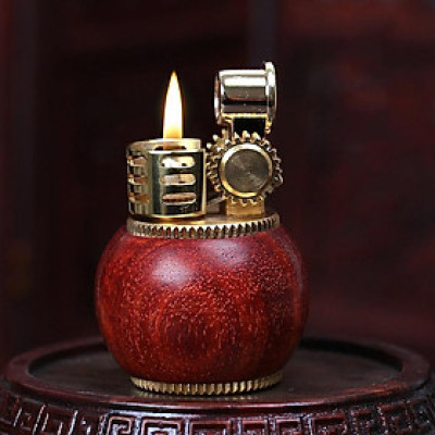 Vỏ Hột Quẹt Bật Lửa Xăng Đá Zorro Z583 Thiết Kế Tròn Nhỏ Gọn Tiện Lợi, Ốp Gỗ Cao Cấp - Dùng Xăng Bấc Đá