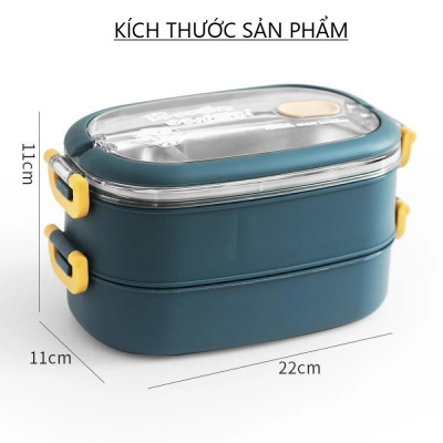 Hộp Cơm Giữ Nhiệt, Hộp Đựng Cơm Inox 304, Chống Gỉ, Chống Đổ Tiện Lợi, Màu Ngẫu Nhiên - Hàng Nhập Khẩu