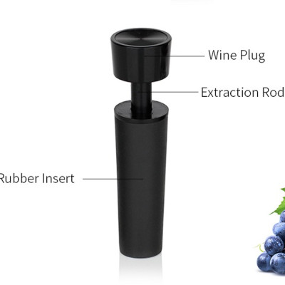 Hút chân không bảo quản rượu vang kèm nắp đậy màu đen sần SUNWAY