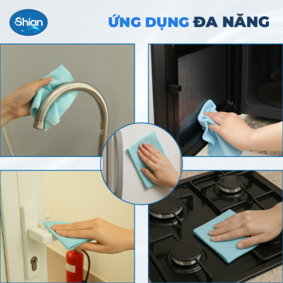 Khăn ướt lau bếp SHIAN đánh bay dầu mỡ nhanh chóng, dịu nhẹ với da tay - Gói Lớn 45 tờ