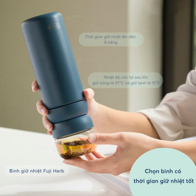Bình Pha Trà Giữ Nhiệt Fuji Leaf 450 ml - Inochi HNK.BTFH.3585 (Mẫu Màu Giao Ngẫu Nhiên)
