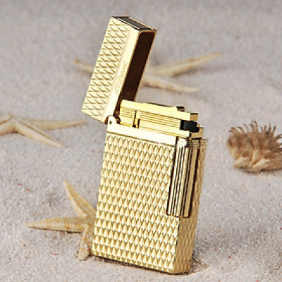 Vỏ Hột Quẹt Bật Lửa Gas Đá S.T Upon D69V Thiết Kế Họa Tiết Vân Kim Cương Mini Độc Đáo - Dùng Gas Đá Cao Cấp