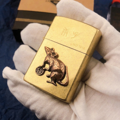 Vỏ Hột Quẹt Bật Lửa Xăng Đá Zorro Z91743 Họa Tiết Con Chuột - Dùng Xăng Bấc Đá Cao Cấp