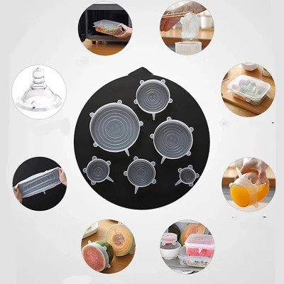 BỘ 6 NẮP SILICON ĐẬY THỰC PHẨM PAKASA - Hàng chính hãng