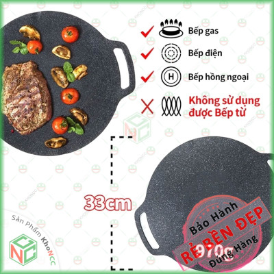 (Quá Đã) Chảo Nướng Cạn Đáy Cỡ Lớn KhoNCC Hàng Chính Hãng - Chiên Xào Nướng BBQ Làm Nóng Bữa Tiệc Của Bạn - NLM-CND34