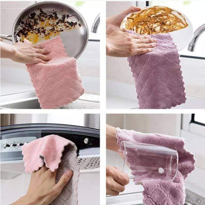 Bộ 10 khăn lau 2 mặt siêu thấm- Khăn lau không phai màu không rụng sợi- nhanh khô- Khăn lau bếp, khăn lau kính, lau Xe, bàn làm việc