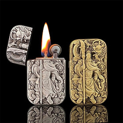 Vỏ Hột Quẹt Bật Lửa Xăng Đá HG05-QC Họa Tiết Quan Công Độc Lạ - Nhiều màu