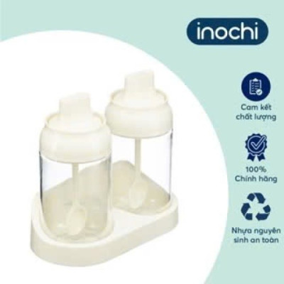 Bộ 2 hộp gia vị Tritan Yoko - Chính hãng Inochi - tiêu chuẩn nhật bản