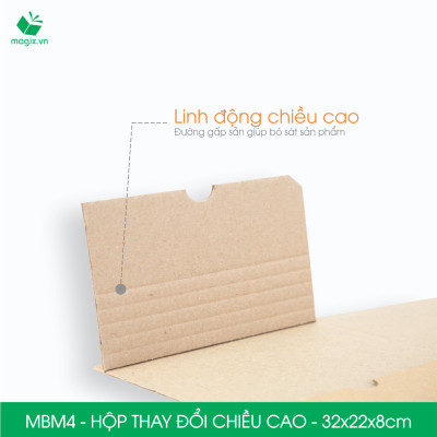 MBM4 - 32x22x8cm - Combo 60 Hộp carton thay đổi chiều cao - Thùng carton đóng hàng