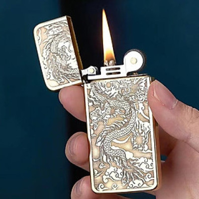 Vỏ Hột Quẹt Bật Lửa Xăng Đá Zorro ZC5 Họa Tiết Rồng Vờn Mây Khí Thế Mạnh Mẽ