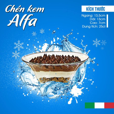Chén kem thủy tinh trong Aria Alfa 250ml - Bormioli Rocco - Italy