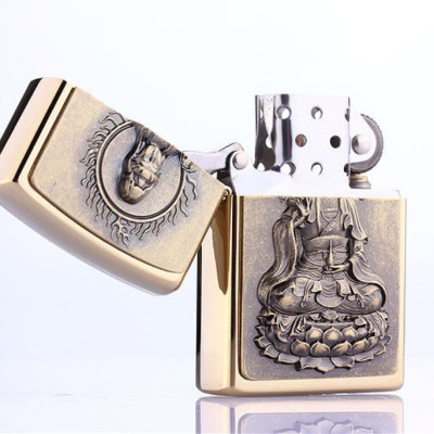 Vỏ Hột Quẹt Bật Lửa xăng đá Zorro Z91040 thiết kế họa tiết hình phật - dùng xăng bấc đá cao cấp ( giao màu ngẫu nhiên )