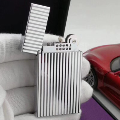 Vỏ Hột Quẹt Bật Lửa Upon Xăng Đá DX06T Họa Tiết Bạc Kẻ Dọc Đẹp Độc Lạ - Dùng Xăng Bấc Đá Cao Cấp