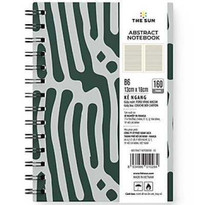 Sổ Lò Xo Bìa Cứng Abstract B6 - Kẻ Ngang - 160 Trang 80gsm - The Sun 03