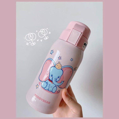 Bình giữ nhiệt Beddybear/ Beddy Bear hình con Voi cho bé trai, bé gái từ 2 tuổi-12 tuổi / mầm non / tiểu học, inox 316