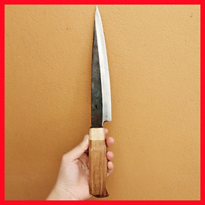  Dao Nhà Bếp, Dao Làm Cá Dáng Nhật, Cán Tròn Vàng,Cán Gỗ Lim Cao Cấp