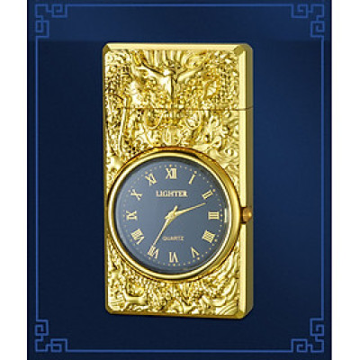 Vỏ Hột Quẹt Bật Lửa Gas HF602 Khò 1 Tia Kiêm Đồng Hồ La Mã - Nhiều Màu Nhiều Họa Tiết