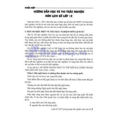 Sách - Phương Pháp Trắc Nghiệm Môn Lịch Sử - Hồng Ân