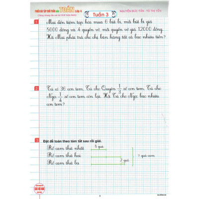 Sách - Phiếu Bài Tập Cuối Tuần Môn Toán Lớp 4 - Dùng Chung Cho Các Bộ SGK Hiện Hành - Hồng Ân