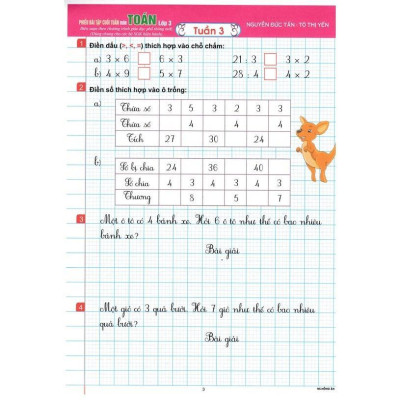 Sách - Phiếu Bài Tập Cuối Tuấn Môn Toán Lớp 3 - Biên Soạn Theo Chương Trình GDPT Mới - Hồng Ân