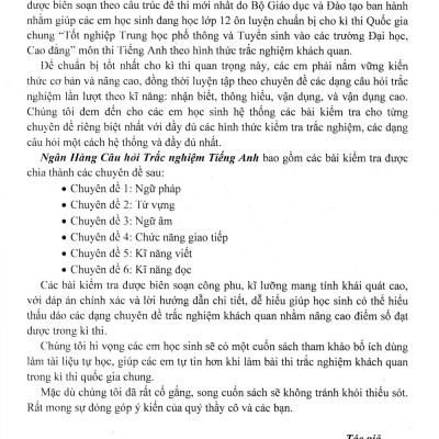 Ngân Hàng Câu Hỏi Trắc Nghiệm Tiếng Anh + Tặng Phiếu Trắc Nghiệm 50 Câu_HA