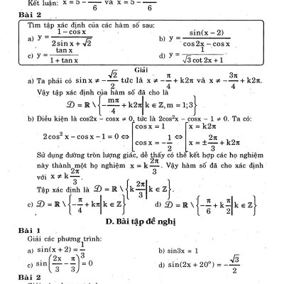 Giải Bài Tập Toán - Đại Số Giải Tích Lớp 11