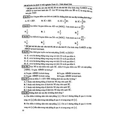 100 Đề Kiểm Tra Định Kì Trắc Nghiệm Toán Lớp 11