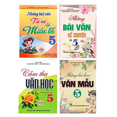 Sách - Bo Bổ Trợ Kiến Thức Văn Lớp 5 - Dùng Chung Cho Các Bộ SGK Hiện Hành - Combo 4 Cuốn - Hồng Ân