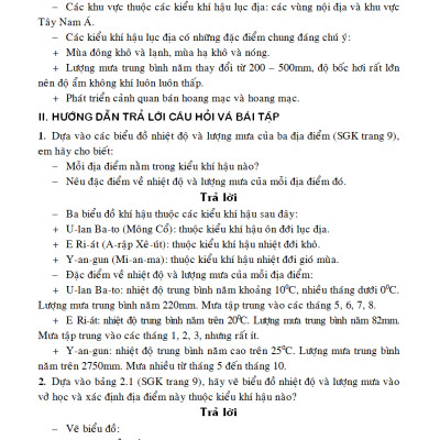 Giải Bài Tập Địa Lí 8 - KV