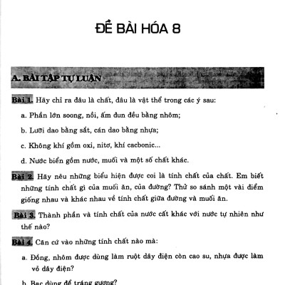 500 Bài Tập Hóa Học Trung Học Cơ Sở