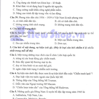 Phương Pháp Trắc Nghiệm Môn Lịch Sử