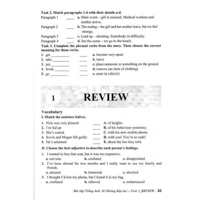 Sách - Bài Tập Tiếng Anh Lớp 10 - Không Đáp Án - Bám Sát SGK Chân Trời Sáng Tạo - Hồng Ân