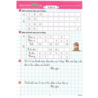Sách - Phiếu Bài Tập Cuối Tuấn Môn Toán Lớp 3 - Biên Soạn Theo Chương Trình GDPT Mới - Hồng Ân