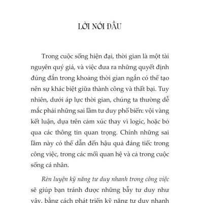 Sách - Rèn Luyện Kỹ Năng Tư Duy Nhanh Trong Công Việc