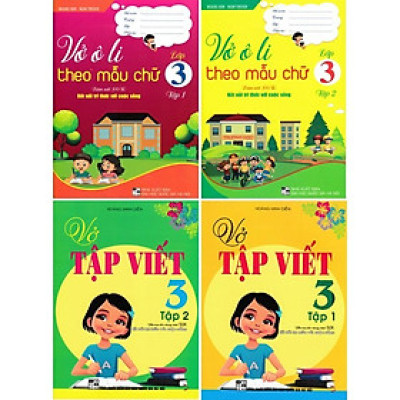 Sách - Vở Ô Li Theo Mẫu Chữ + Vở Tập Viết Lớp 3 - Combo 4 Cuốn - Bám Sát SGK Kết Nối Tri Thức Với Cuộc Sống - Hồng Ân