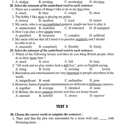 Ôn Tập Luyện Thi Trắc Nghiệm THPTQG 2019 - Môn Tiếng Anh