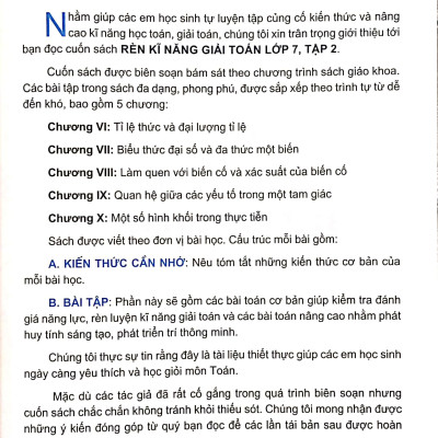 Rèn Kĩ Năng Giải Toán Lớp 7 - Tập 2