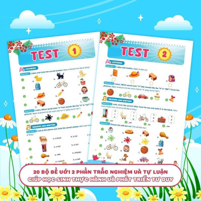 Sách - Phiếu Ôn Hè Toán + Tiếng Việt + Tiếng Anh Lớp 1 - Combo 3 Cuốn - Megabook