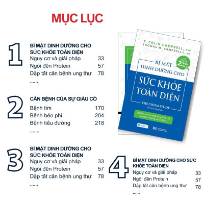 Combo 2 cuốn sách dinh dưỡng: Bí mật dinh dưỡng + Ăn lành sống mạnh  - Ăn đúng để sống khoẻ, phòng bệnh và trường thọ