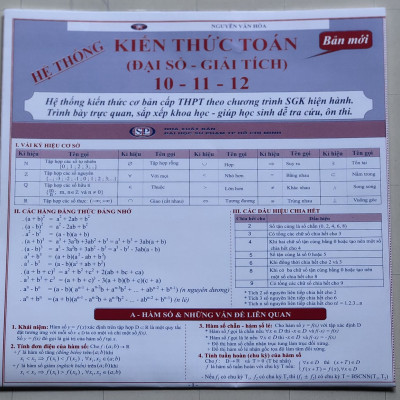 Hệ thống kiến thức Toán- Lý- Hóa THPT (Combo 6 tựa)